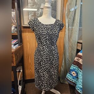 Elegant Black and White Polka Dot Dress